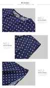 High waist polka dot dress creating hourglass silhouette