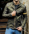 Stylish Men's Faux Leather Biker Jacket in sizes S-5XL with stand-collar and smooth zipper for versatile autumn wear.