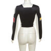 Chic PU leather Y2K motorcycle jacket for women, featuring trendy letter print and lightweight design for casual outings.