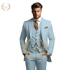 Elegant Men's 3-Piece Wedding Suit Set with notch lapel, slim fit jacket, vest, and trousers for formal events.