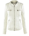 Chic hooded faux leather jacket for women in black, perfect for autumn and winter, featuring a detachable hood and zip-up clo