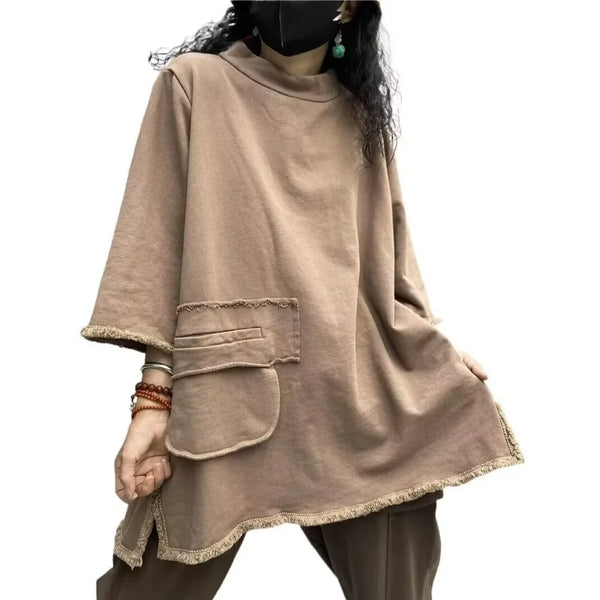 Breathable fabric long-sleeve top, perfect for layering in cooler weather.