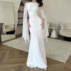 Back view of the Midnight Elegance Batwing Dress highlighting its graceful design.