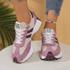 Women's spring sneakers with breathable patchwork textile construction