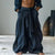 Wide leg ankle pants in breathable natural fabric with adjustable tie-up waist