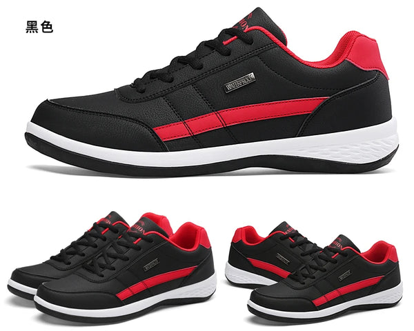 Casual leather sneakers with cotton lining and non-slip traction for active lifestyles