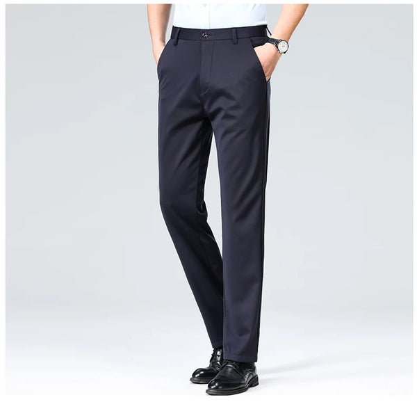 Versatile straight cut pants blending comfort and sophistication