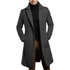 Elegant men's trench coat with stand collar and buckle details, perfect for casual and formal occasions in all seasons.