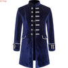 Elegant Men's Medieval-Style Trench Coat in black, featuring a single-breasted design and stand collar for formal occasions.