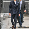 Elegant men's 3-piece suit featuring a double-breasted blazer, vest, and pants, perfect for weddings and business events.