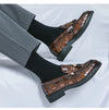 Rubber outsole providing traction in classic men's formal oxfords.