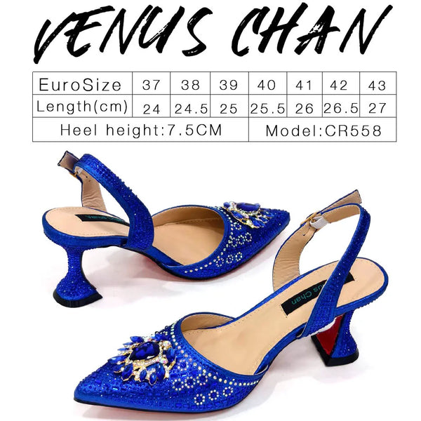 Glamorous square heel sandals featuring eye-catching crystal bling elements