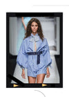 Chic wide denim belt with pin buckle for women, perfect for casual and semi-formal outfits, enhancing any wardrobe.