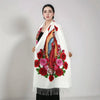 Soft and flowing Guadalupe scarf, a beautiful accessory for winter warmth and spiritual expression.