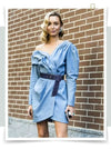 Chic wide denim belt with pin buckle for women, perfect for casual and semi-formal outfits, enhancing your silhouette.