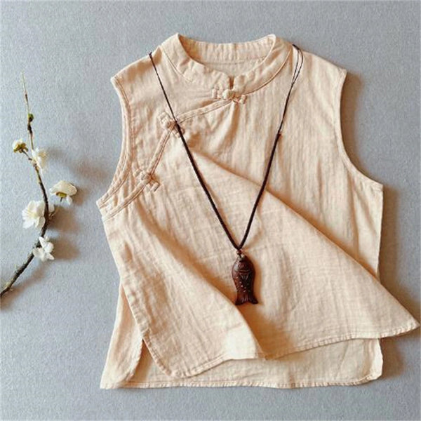 Elegant summer top inspired by traditional Hanfu silhouette.