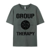 Vintage-Inspired 'Group Therapy' Men's Casual T-Shirt in premium cotton, perfect for casual outings and retro style.