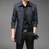 Classic men's long trench coat in lightweight polyester, perfect for spring and autumn business casual and stylish everyday w