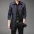 Classic men's long trench coat in lightweight polyester, perfect for spring and autumn business casual and stylish everyday w