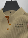Men's polo shirt with refined texture and flexible fit