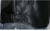 Chic women's sheepskin leather jacket with zippered front, turn-down collar, and pockets for stylish autumn layering.