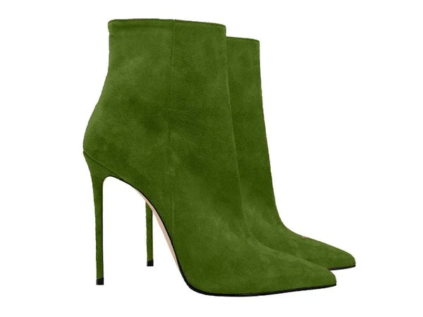Stylish side zipper stiletto boots for easy wear.