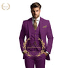 Elegant Men's 3-Piece Wedding Suit Set with notch lapel, slim fit jacket, vest, and trousers for formal events.