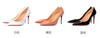 Women's formal stiletto pumps in solid black with pointed toe design