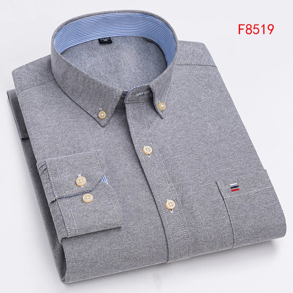 Oxford Confidence Shirt in light grey, suitable for all-day wear.