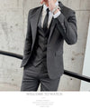Elegant men's 3-piece suit in slim fit, perfect for business meetings and weddings, made from premium polyester and viscose.