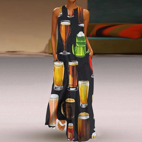 Effortless Elegance V-Neck Chiffon Maxi Dress