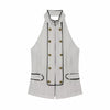 Chic halter design top in silk-like fabric ideal for warm-weather events
