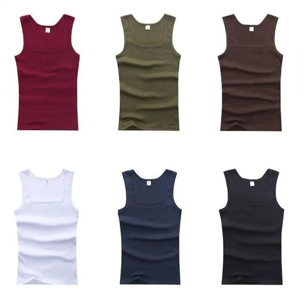 Premium cotton broadcloth tank top featuring slash neck and unrestricted shoulder movement