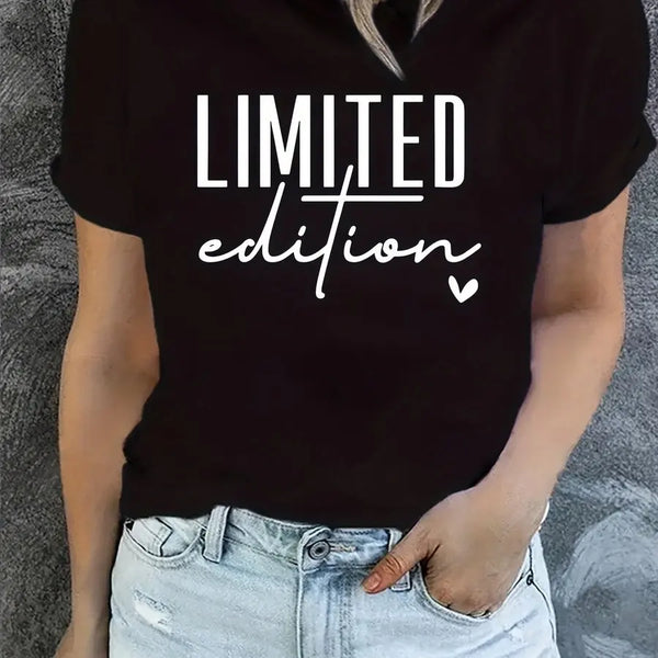 Urban graphic tee featuring statement letter print on black background