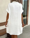 Versatile summer dress with pockets, V-neck, and effortless draping silhouette