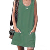 Casual button detail dress in breathable cotton polyester blend fabric