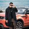 Men's casual trench coat in plus sizes, single-breasted, medium length, stylish outerwear for autumn and winter.