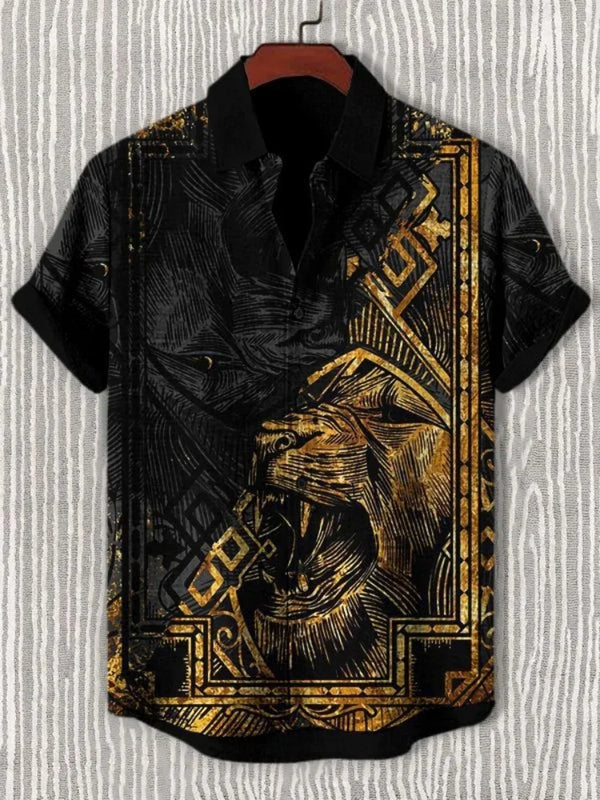 Vibrant 3D ethnic graphic shirt in breathable polyester broadcloth fabric