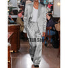 Elegant men's satin two-piece suit in casual fit, perfect for business or casual events, made from cotton-polyester blend.