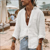 Premium natural linen shirt in oversized cut offering effortless style and comfort for modern men
