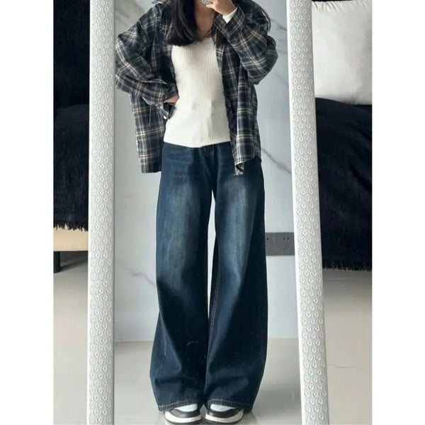 Throwback style baggy fit jeans with functional pockets and classic early 2000s denim aesthetic