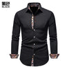 Classic Men's White Long Sleeve Polo Shirt with stand collar, single-breasted closure, perfect for business casual and all se