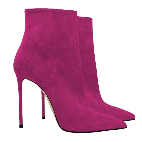 Comfortable plush lined stiletto boots for all-day wear.