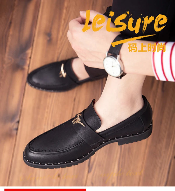 Waterproof upper of elegant men's Oxford shoes for all-weather use.