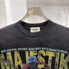 MAJESTIK cotton t-shirt with sparkling rhinestone letters for urban fashion