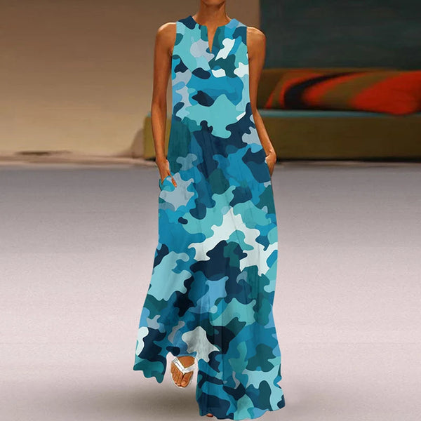 Effortless Elegance V-Neck Chiffon Maxi Dress