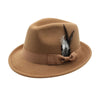 Stylish fedora with Bavarian feather, perfect for festivals.