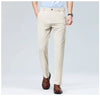 Straight suit pants with elastic waistband for effortless sophistication
