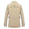 Sleek Men's Casual Business Trench Coat in polyester, single-breasted with turn-down collar, perfect for stylish outerwear.