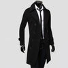 Classic double-breasted men's wool trench coat with turn-down collar, tailored fit, perfect for winter and professional wear.
